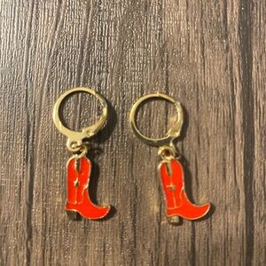 Red Cowboy Boot Earrings